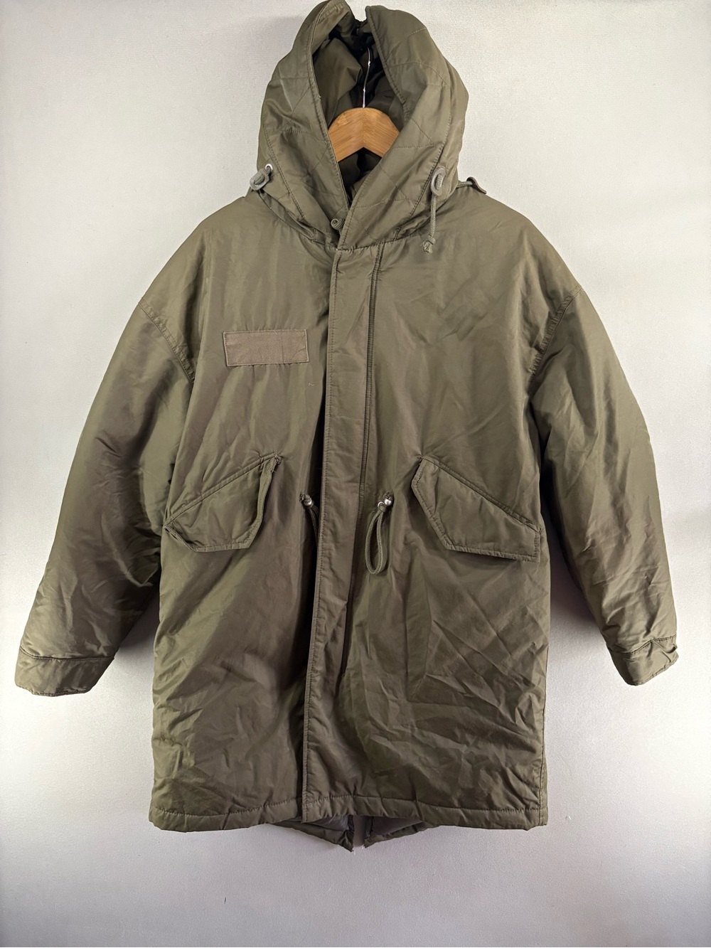 Zara Women Down Jacket Size Small Green Army Military Style Warm Retro